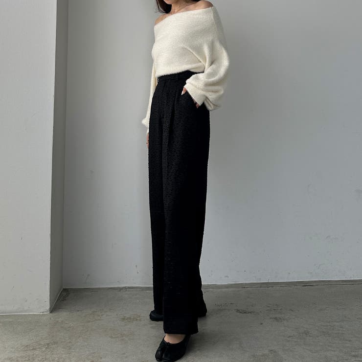 Louere 薄手ツイードタックパンツ[品番：AMTW0011342]｜Louere