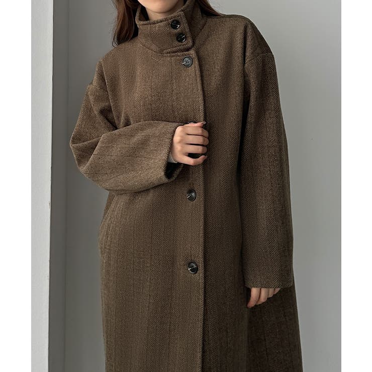 Louere シャギーハイネックオーバーコート[品番：AMTW0011394