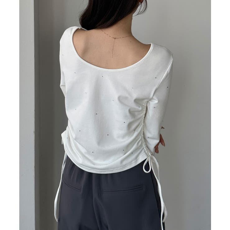 Louere ラインストーンドロストTシャツ | Louere | 詳細画像10 