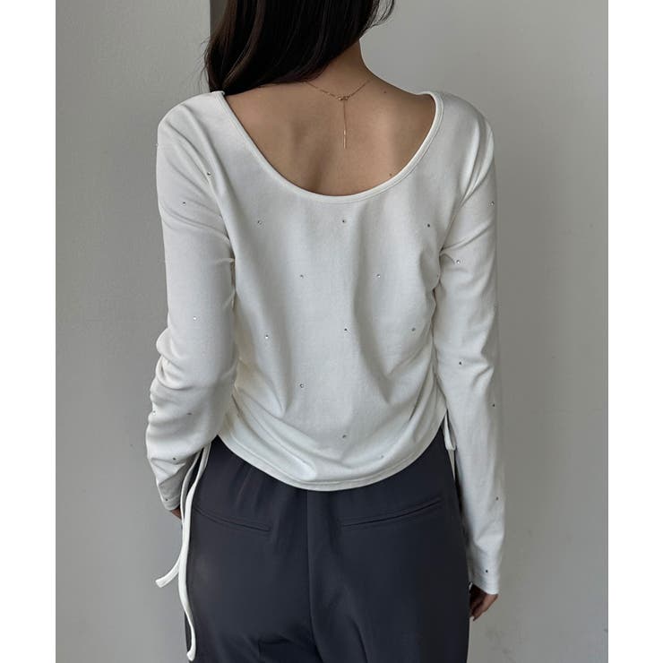 Louere ラインストーンドロストTシャツ | Louere | 詳細画像11 