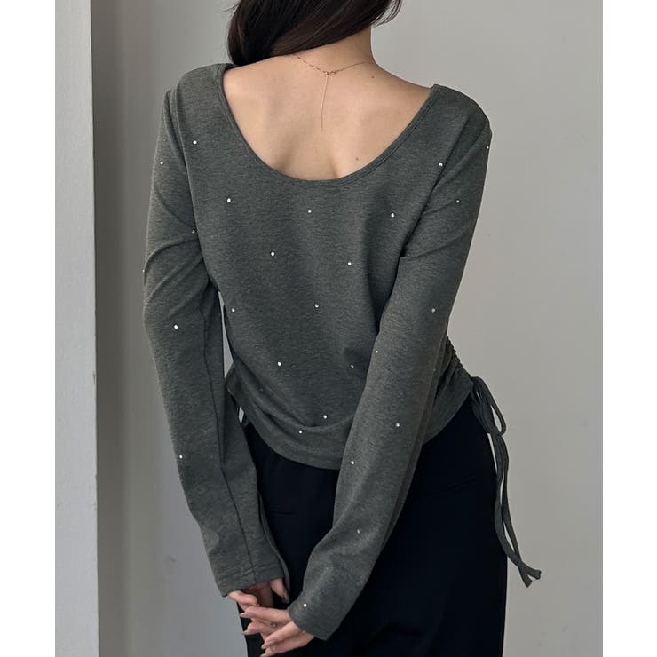 Louere ラインストーンドロストTシャツ | Louere | 詳細画像12 