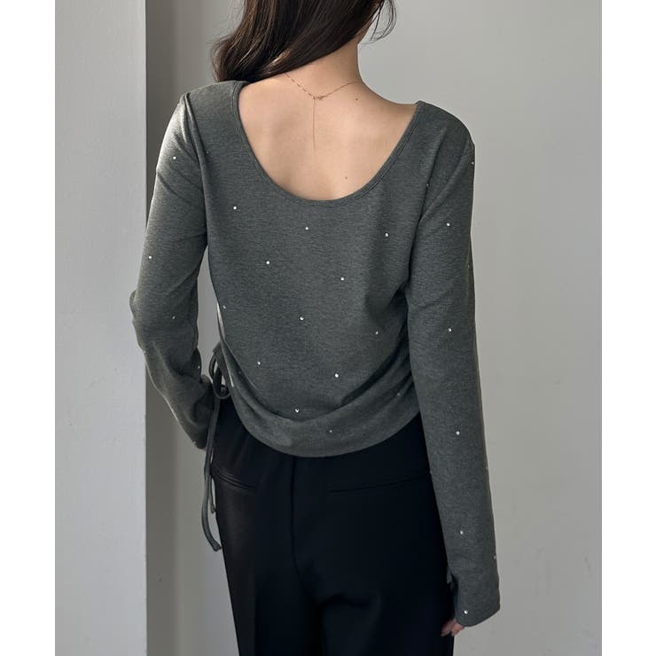 Louere ラインストーンドロストTシャツ | Louere | 詳細画像13 