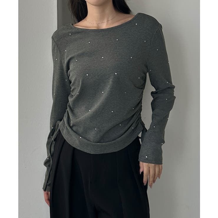 Louere ラインストーンドロストTシャツ | Louere | 詳細画像14 