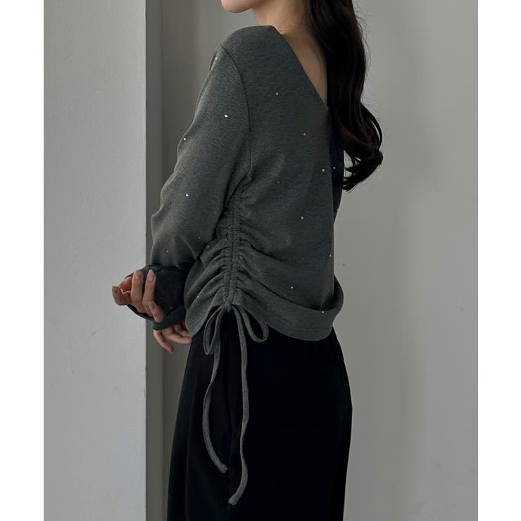 Louere ラインストーンドロストTシャツ | Louere | 詳細画像15 