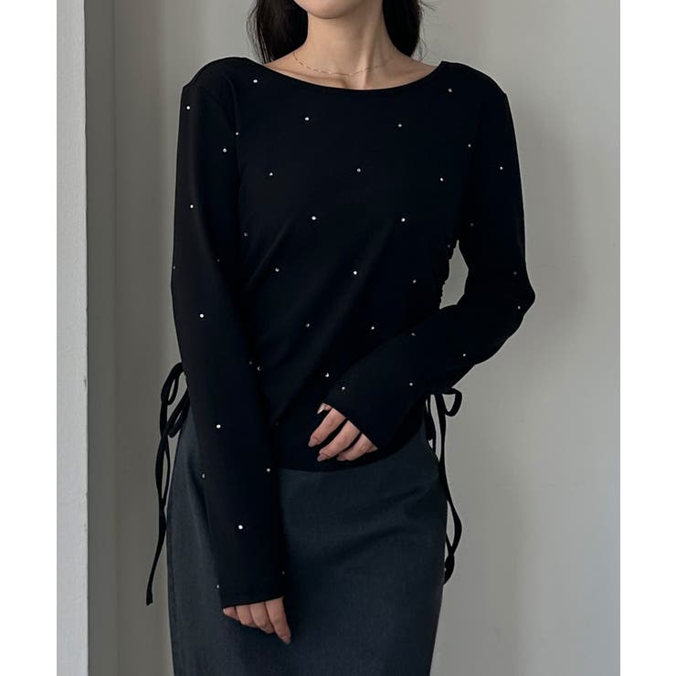 Louere ラインストーンドロストTシャツ | Louere | 詳細画像2 