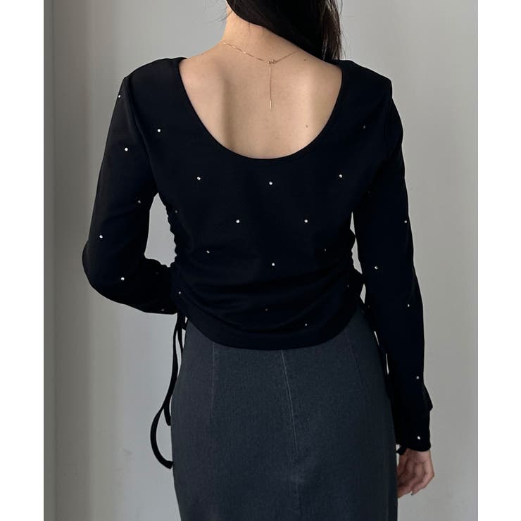 Louere ラインストーンドロストTシャツ | Louere | 詳細画像4 