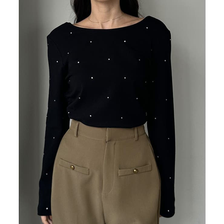 Louere ラインストーンドロストTシャツ | Louere | 詳細画像6 