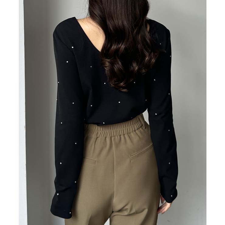 Louere ラインストーンドロストTシャツ | Louere | 詳細画像7 