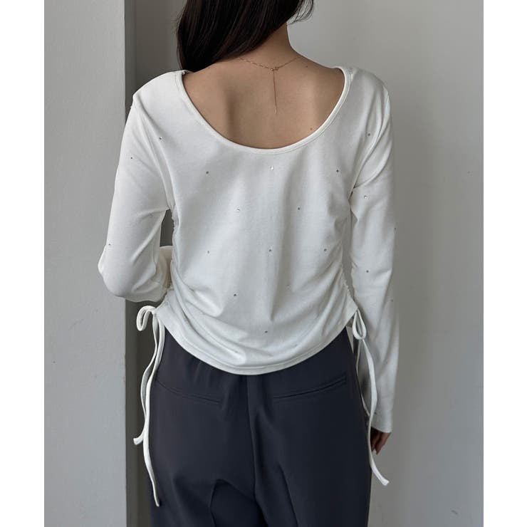 Louere ラインストーンドロストTシャツ | Louere | 詳細画像8 