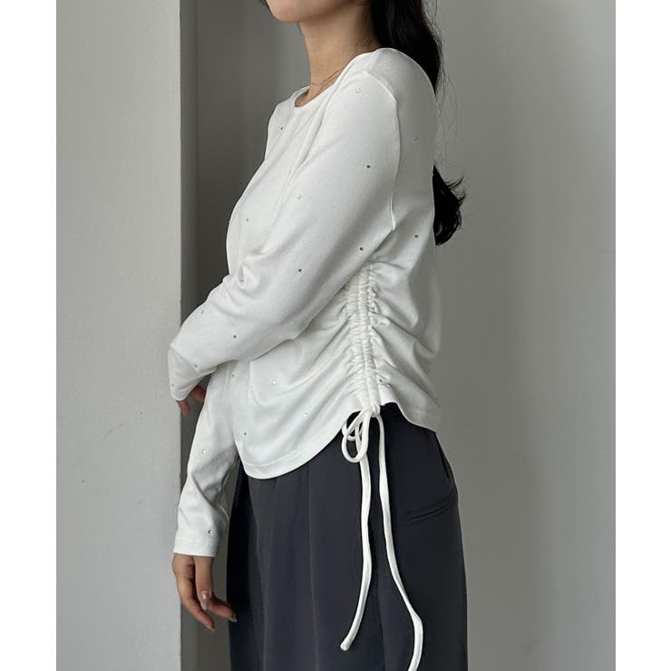 Louere ラインストーンドロストTシャツ | Louere | 詳細画像9 