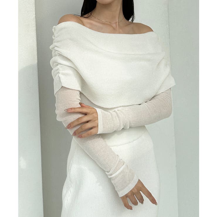 Louere シアーオフショルニットトップス | Louere | 詳細画像13 