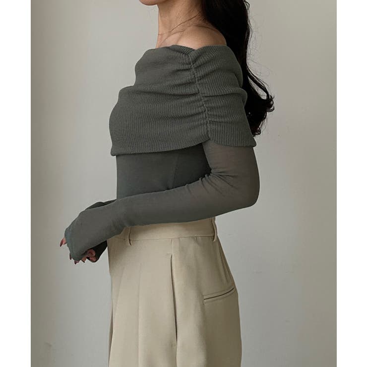 Louere シアーオフショルニットトップス | Louere | 詳細画像20 