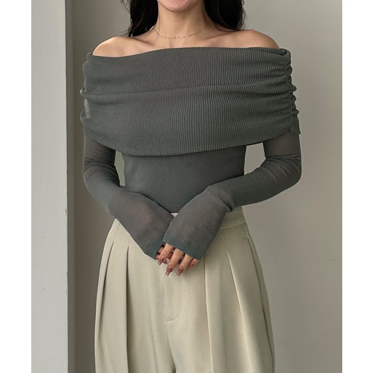 Louere シアーオフショルニットトップス | Louere | 詳細画像22 