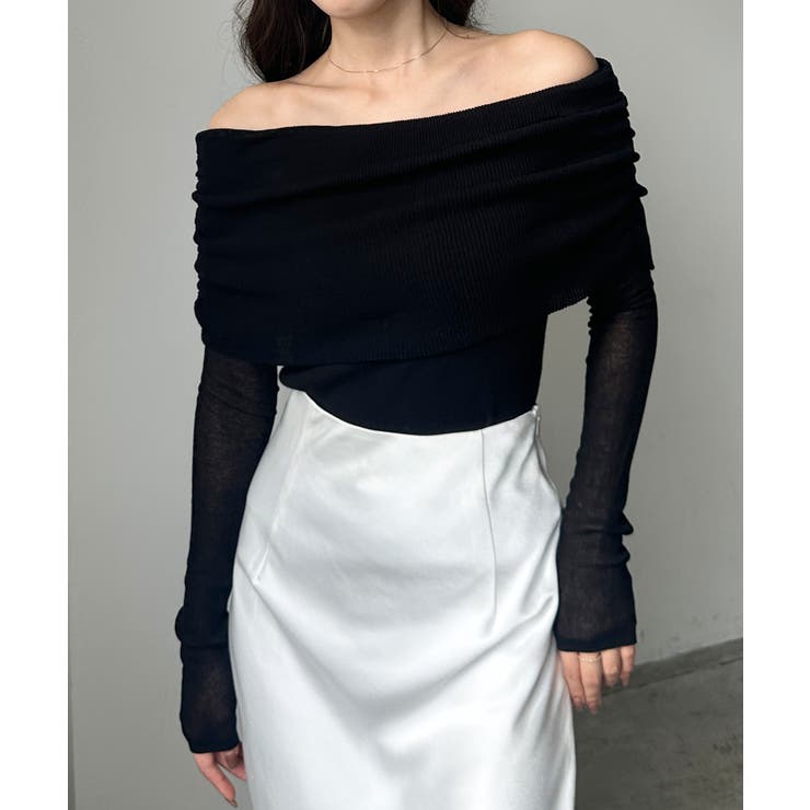 Louere シアーオフショルニットトップス | Louere | 詳細画像3 