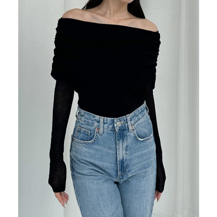 Louere シアーオフショルニットトップス | Louere | 詳細画像6 