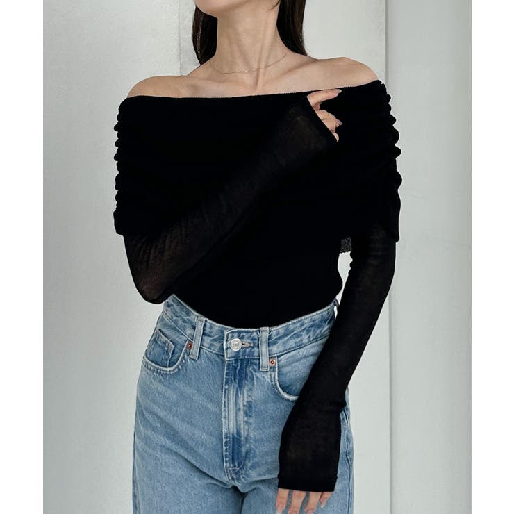 Louere シアーオフショルニットトップス | Louere | 詳細画像7 