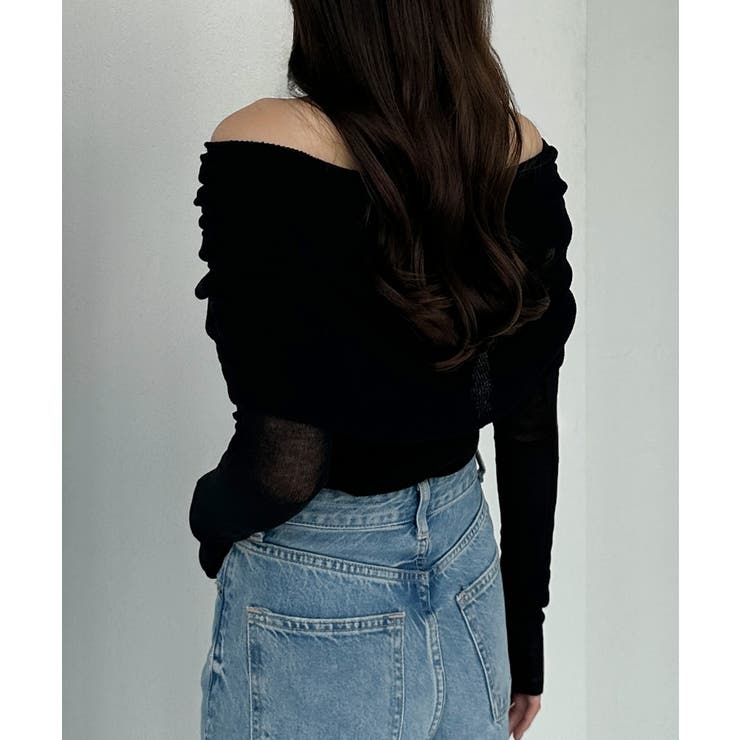 Louere シアーオフショルニットトップス | Louere | 詳細画像8 