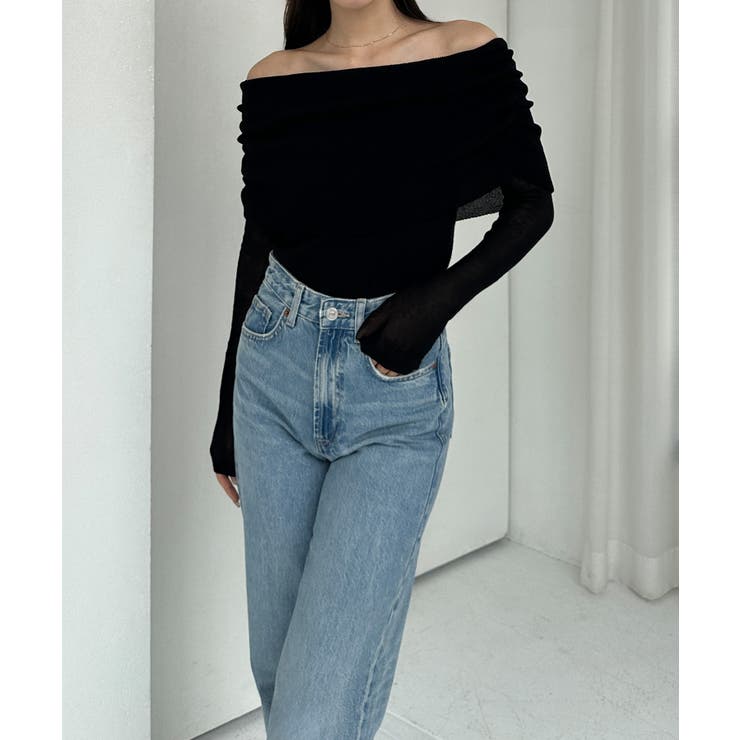 Louere シアーオフショルニットトップス | Louere | 詳細画像9 