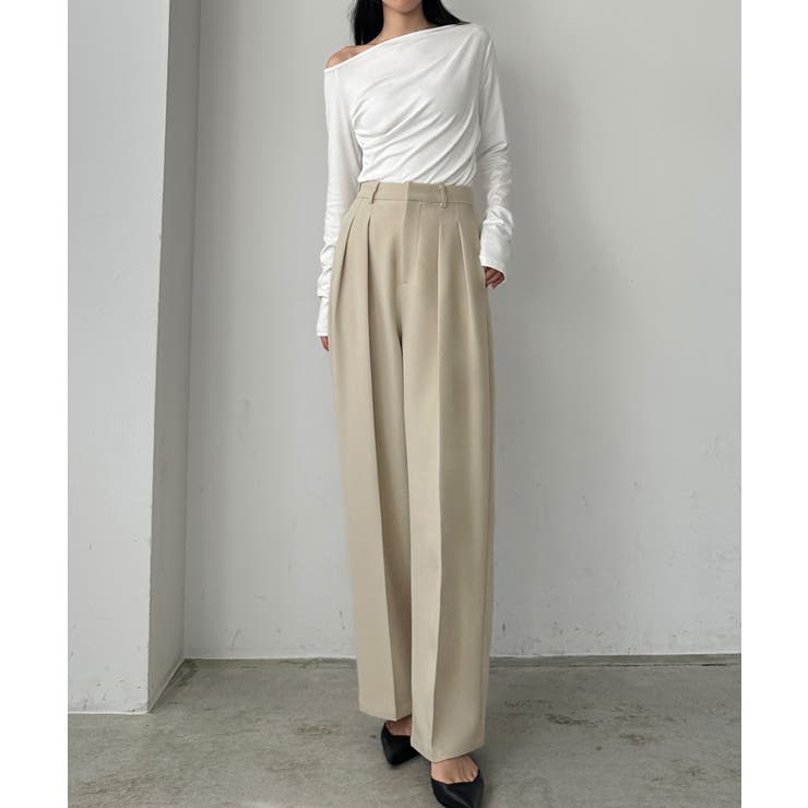 アイボリー | Louere ツータックスラックス | Louere