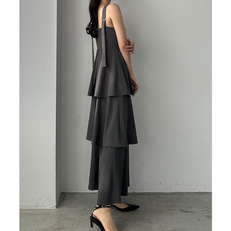 Louere 【取り外し可能パット付き】アメスリストレッチキャミワンピース セール】【取り外し可能パット付き】アメスリストレッチキャミ