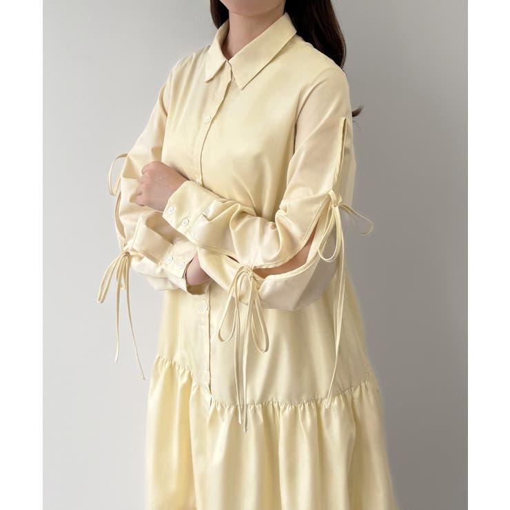 mipiarl  袖リボンティアードシャツワンピース【一部ぺチスカートセット】 | JUNOAH | 詳細画像12 