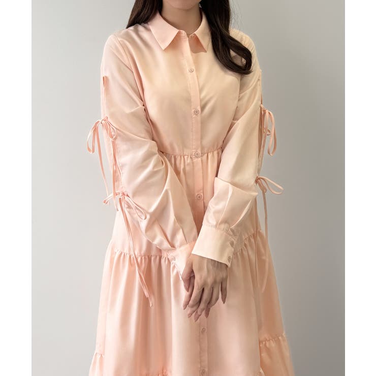 mipiarl  袖リボンティアードシャツワンピース【一部ぺチスカートセット】 | JUNOAH | 詳細画像16 