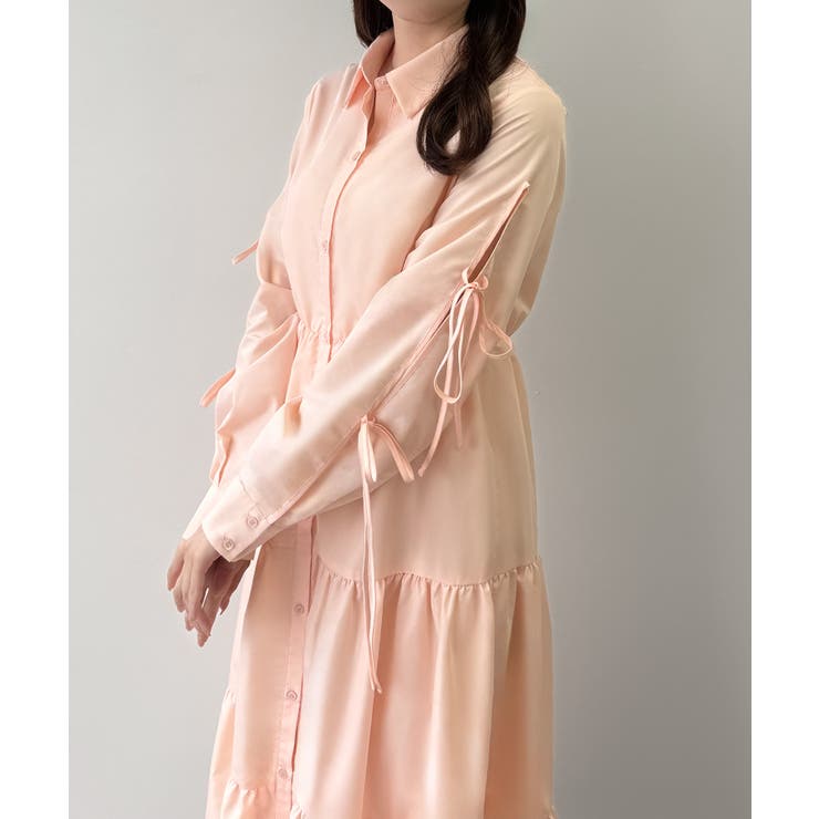 mipiarl  袖リボンティアードシャツワンピース【一部ぺチスカートセット】 | JUNOAH | 詳細画像17 