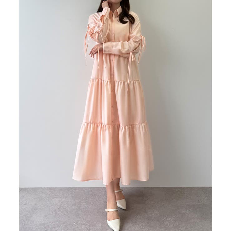 mipiarl  袖リボンティアードシャツワンピース【一部ぺチスカートセット】 | JUNOAH | 詳細画像18 