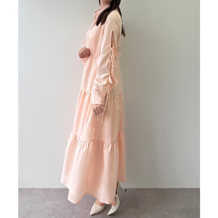 mipiarl  袖リボンティアードシャツワンピース【一部ぺチスカートセット】 | JUNOAH | 詳細画像19 