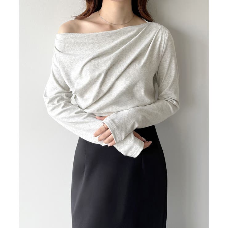 mipiarl  薄手ドレープトップス | JUNOAH | 詳細画像12 