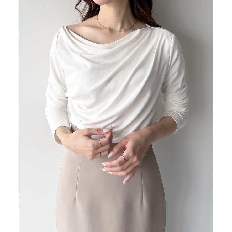 mipiarl  薄手ドレープトップス | JUNOAH | 詳細画像2 