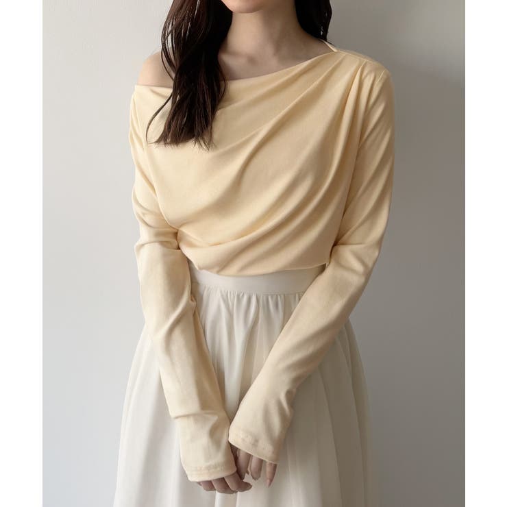 mipiarl 薄手ドレープトップス[品番：AMTW0012009]｜JUNOAH（ジュノア