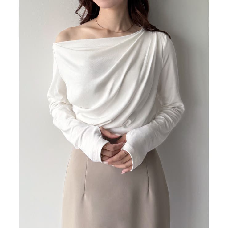 mipiarl  薄手ドレープトップス | JUNOAH | 詳細画像3 