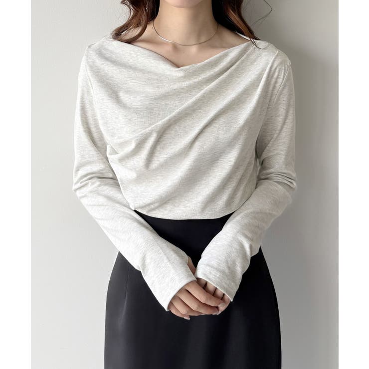 杢グレー | mipiarl  薄手ドレープトップス | JUNOAH