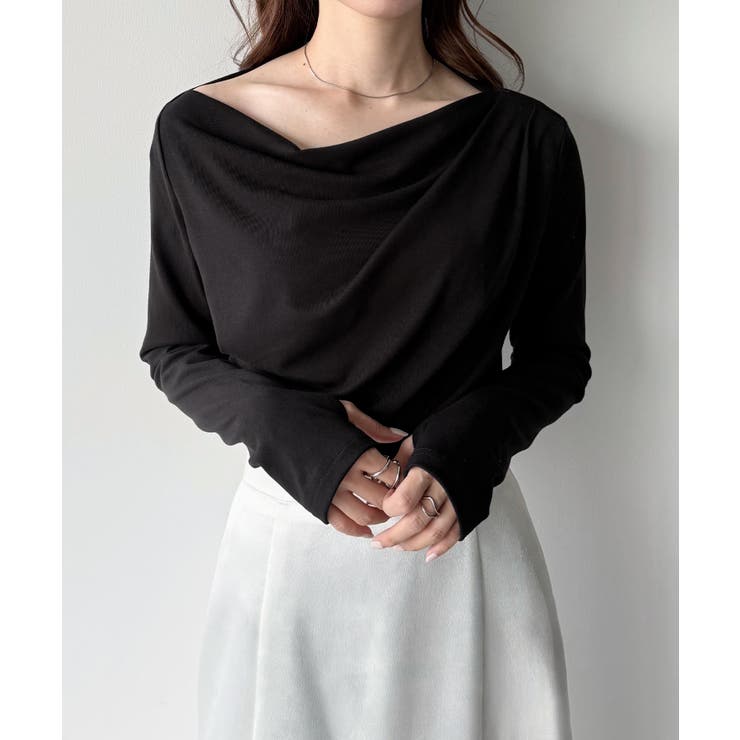 mipiarl  薄手ドレープトップス | JUNOAH | 詳細画像6 