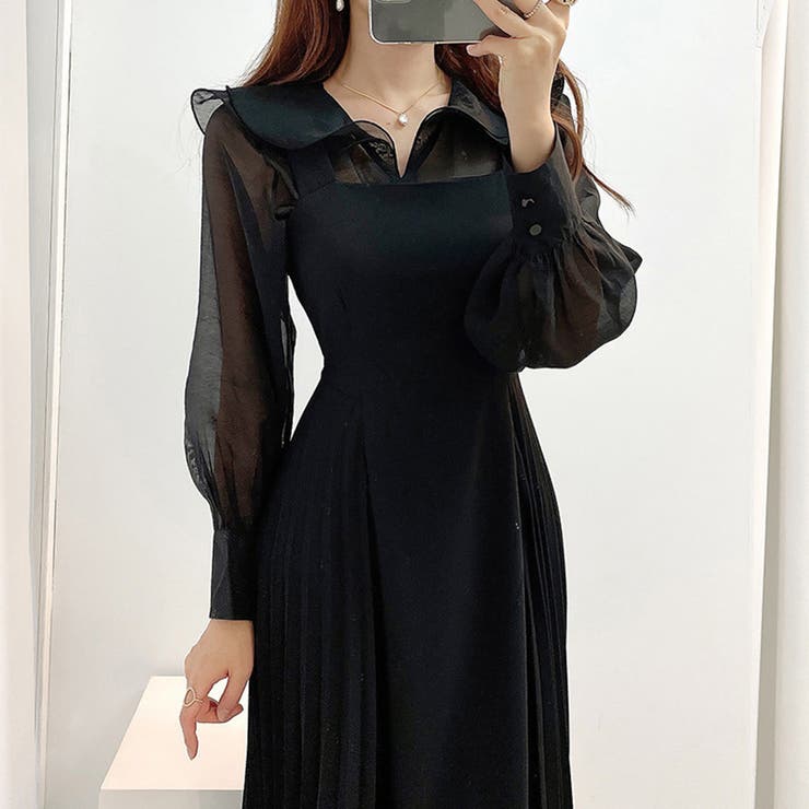 サロペットプリーツロングワンピース レディース 春服 | Dewlily | 詳細画像15 