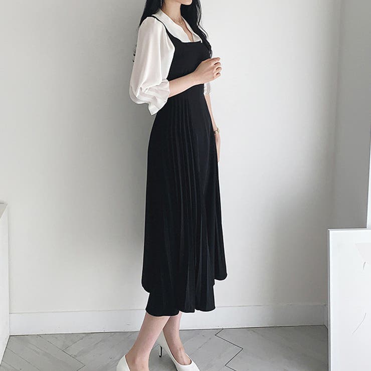 サロペットプリーツロングワンピース レディース 春服 | Dewlily | 詳細画像8 