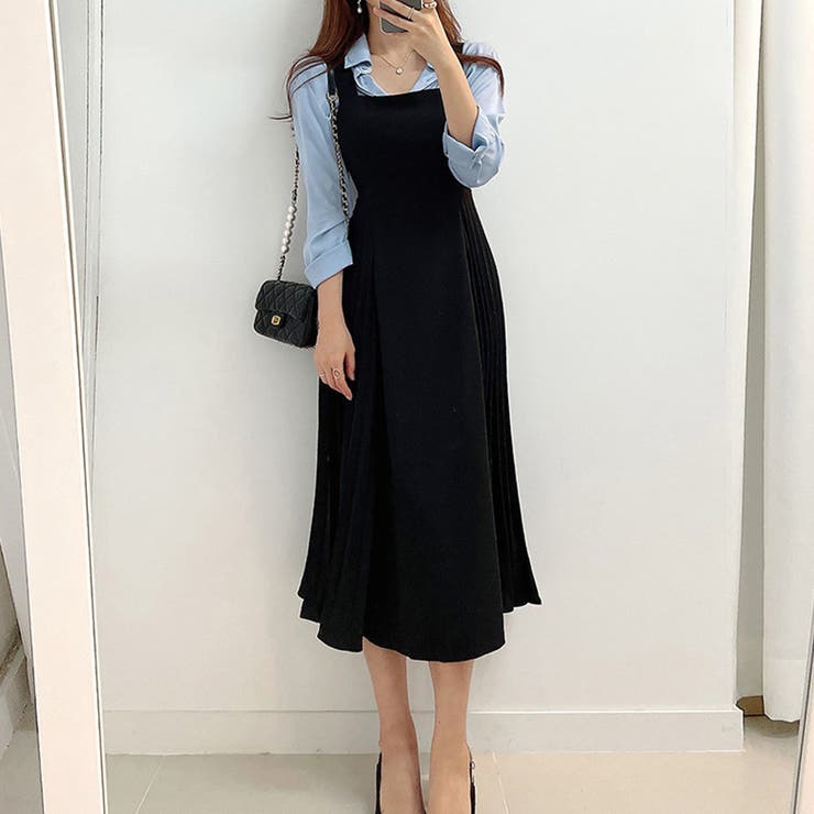 サロペットプリーツロングワンピース レディース 春服 | Dewlily | 詳細画像9 