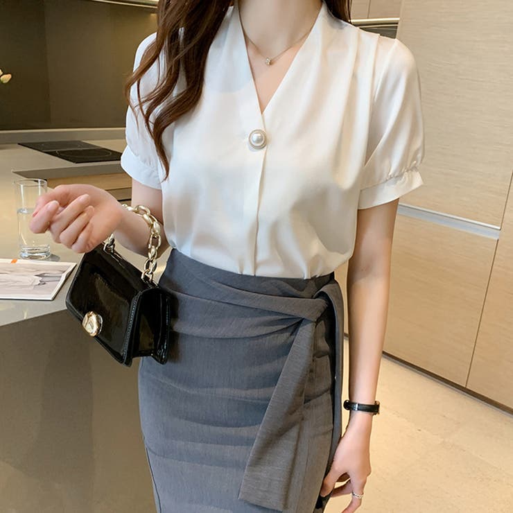 Vネックブラウス レディース トップス | Dewlily | 詳細画像3 