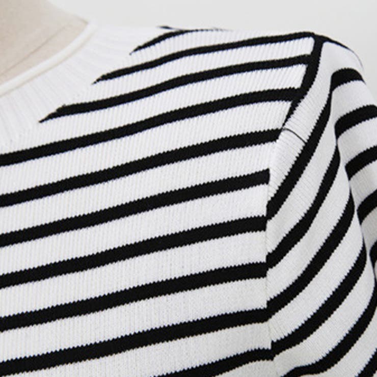 ボーダー半袖ニットソー レディース トップス春服 | Dewlily | 詳細画像17 