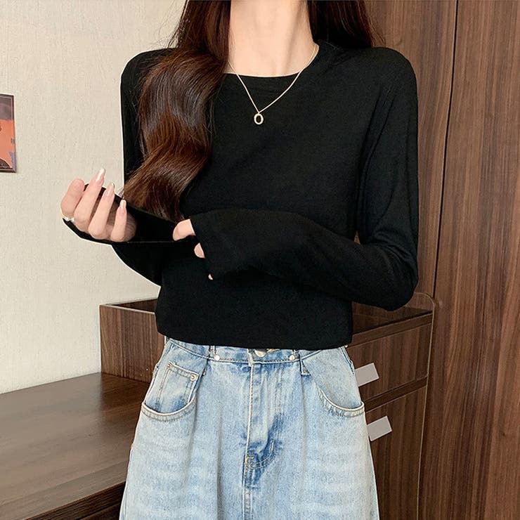 ラウンドネック長袖Tシャツ レディース トップス | Dewlily | 詳細画像15 