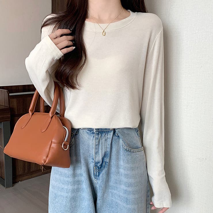 ラウンドネック長袖Tシャツ レディース トップス | Dewlily | 詳細画像16 