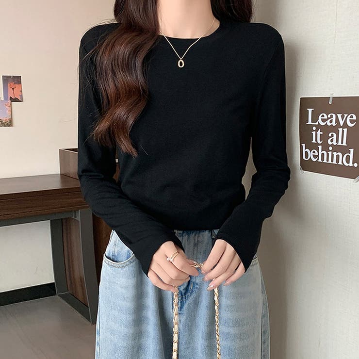 ラウンドネック長袖Tシャツ レディース トップス | Dewlily | 詳細画像3 