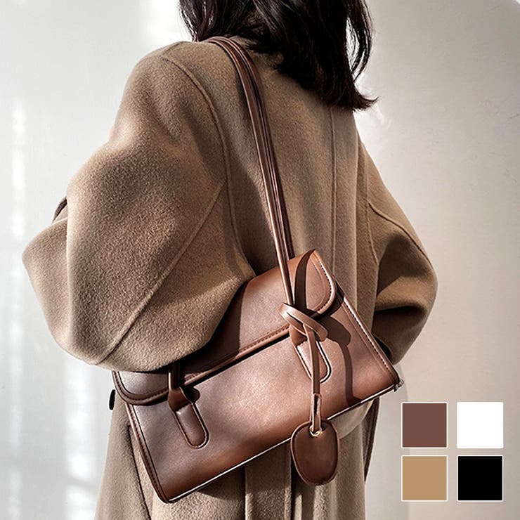 スクエアデザインショルダーバッグ レディース 無地 | Dewlily | 詳細画像1 