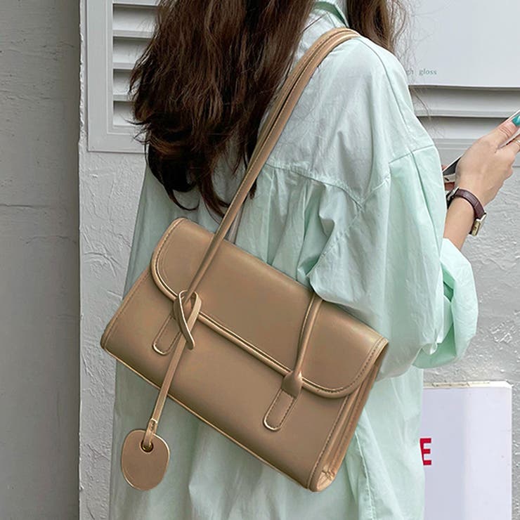 スクエアデザインショルダーバッグ レディース 無地 | Dewlily | 詳細画像12 