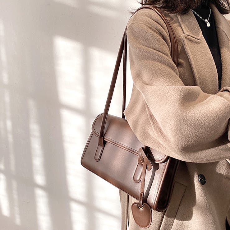 スクエアデザインショルダーバッグ レディース 無地 | Dewlily | 詳細画像2 