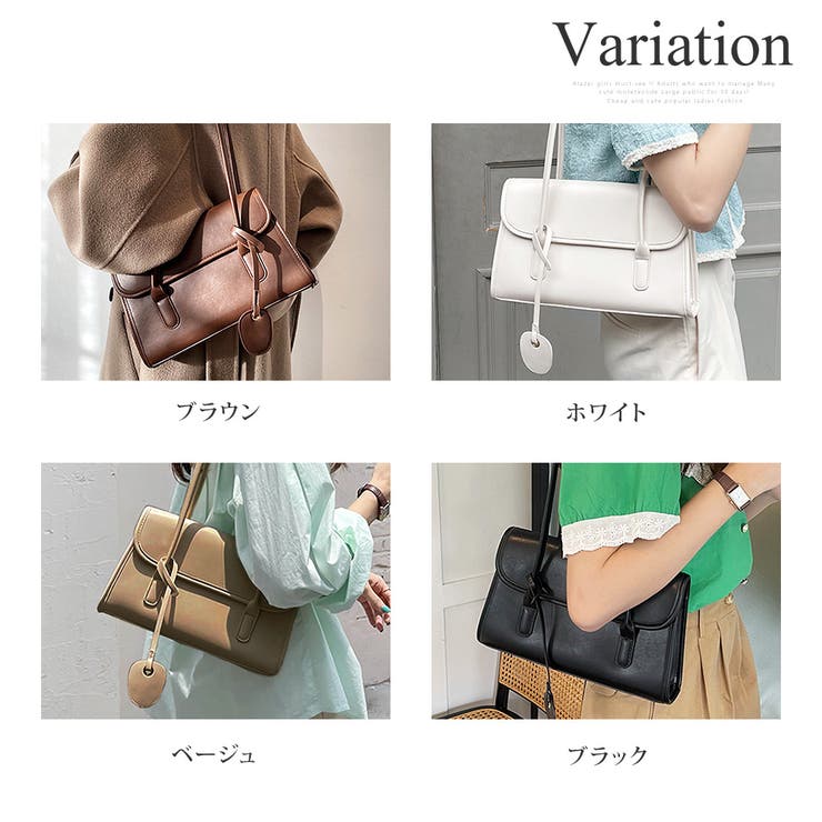 スクエアデザインショルダーバッグ レディース 無地 | Dewlily | 詳細画像5 