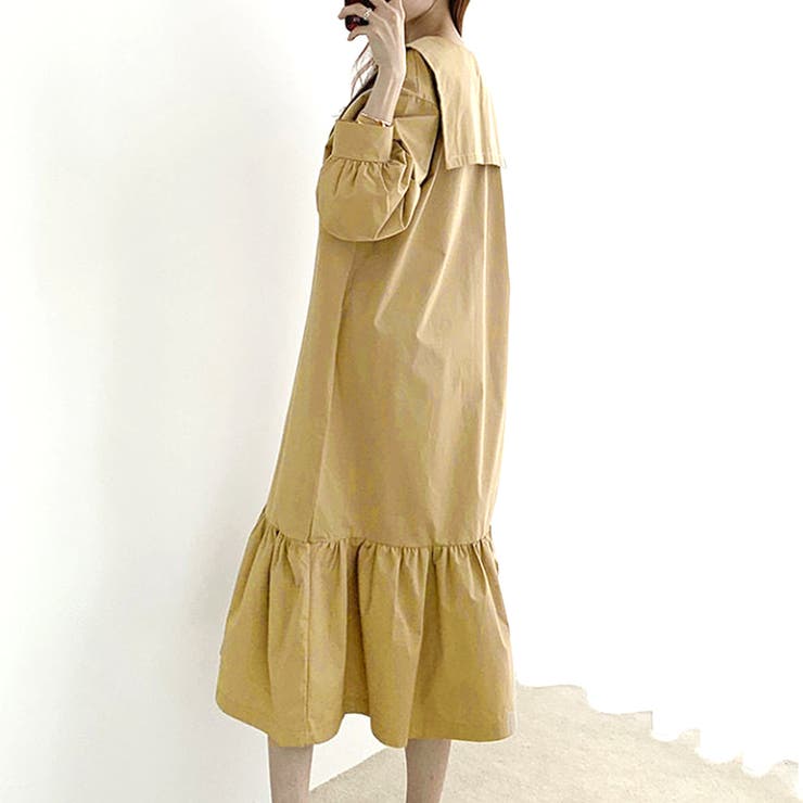 長袖フレアワンピース レディース 無地 | Dewlily | 詳細画像10 