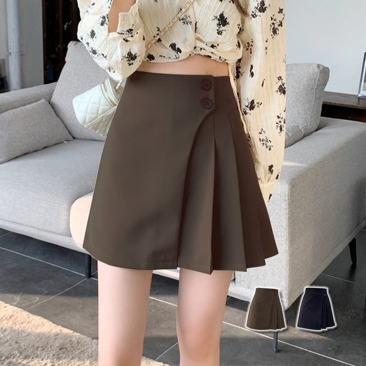 プリーツミニスカート レディース 無地 | Dewlily | 詳細画像1 