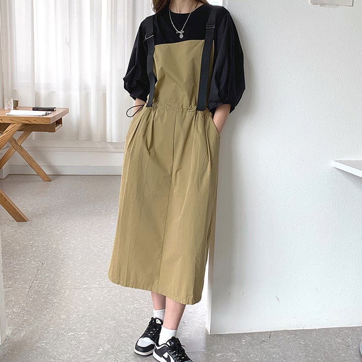 ベージュ | ジャンパースカートセット レディース 春服 | Dewlily